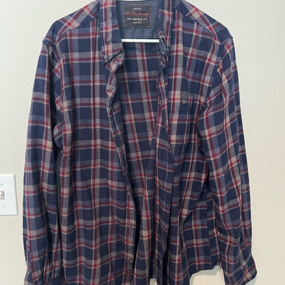 Men's Plaid Jacket - Blue and Red